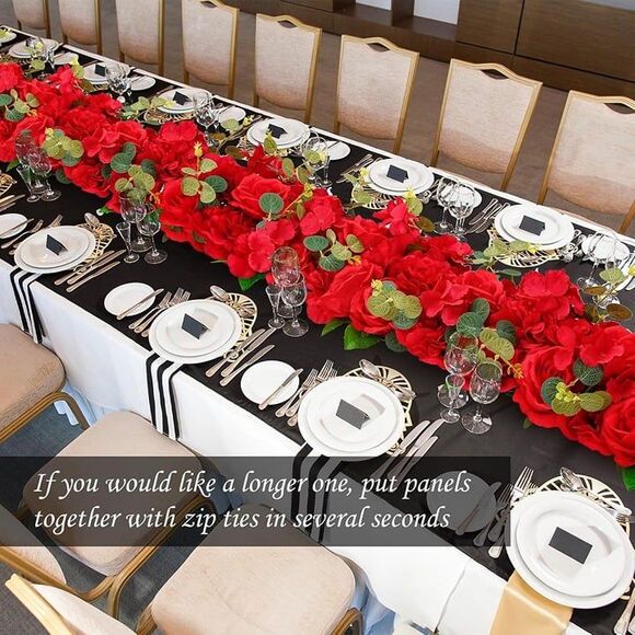 Table Flower Centerpieces Silk Red Rose Arch Decor Flower Wall Panels Dining 6pc - Picture 4 of 8